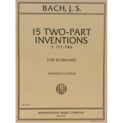 Bach - 15 Two-Part Inventions BWV 772-786 for Piano