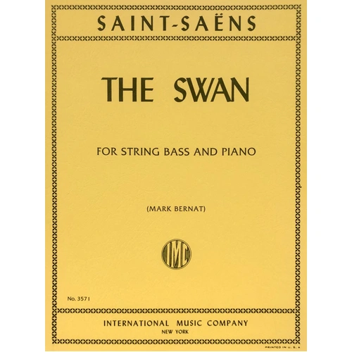 Saint-Saens - The Swan for Double Bass and Piano, International Music Company, 1 Page