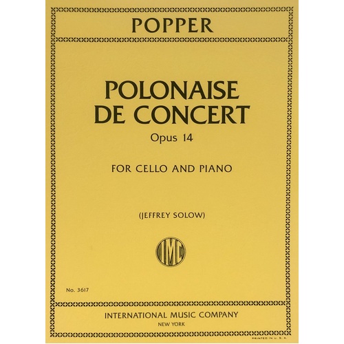 Popper Polonaise de Concert Op. 14 for Cello and Piano