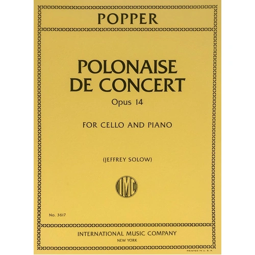 Popper Polonaise de Concert Op. 14 for Cello and Piano, International Music Company, 1 Page