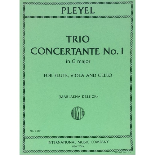 Pleyel Trio Concertante No 1 in G Major for Flute, Viola, Cello - International Music Company