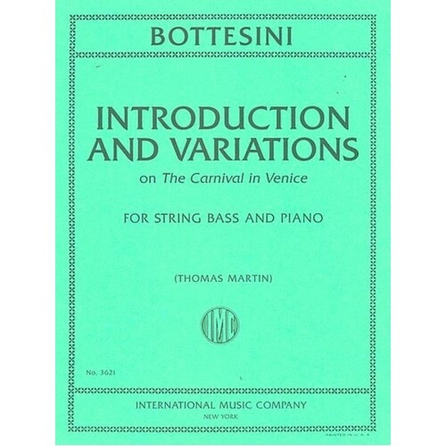 Intro And Variations On Carnival Of Venice Double Bass/Piano (Softcover Book)