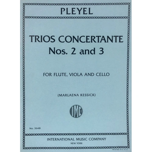 Pleyel Trios Concertante Nos 2 & 3 for Flute, Viola, Cello