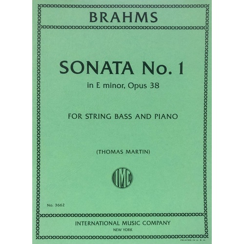 Brahms Sonata No. 1 in E Minor Op. 38 for Double Bass and Piano