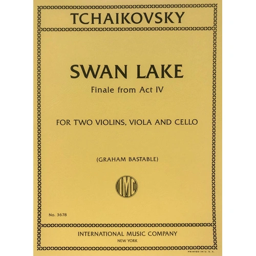 Swan Lake Finale Act IV for 2 Violins, Viola, Cello - Tchaikovsky String Quartet Score and Parts