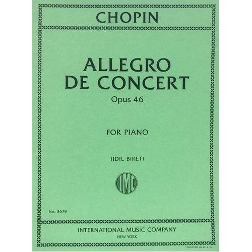 Allegro de Concert Op. 46 Piano Solo by Frederic Chopin