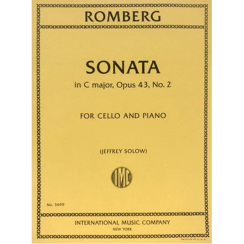 Romberg - Sonata in C Major Op. 43 No. 2 for Cello/Piano, Edited by Jeffrey Solow