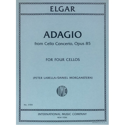 Elgar - Adagio from Cello Concerto Op. 85 for 4 Cellos, Arranged by Morganstern & Labella, International Music Company