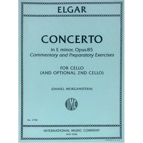 Elgar Cello Concerto in E Minor Op. 85 Set of Parts with Commentary and Optional 2nd Cello
