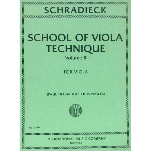 School of Viola Technique Volume 2 by Henry Schradieck, 16 Pages, International Music Company
