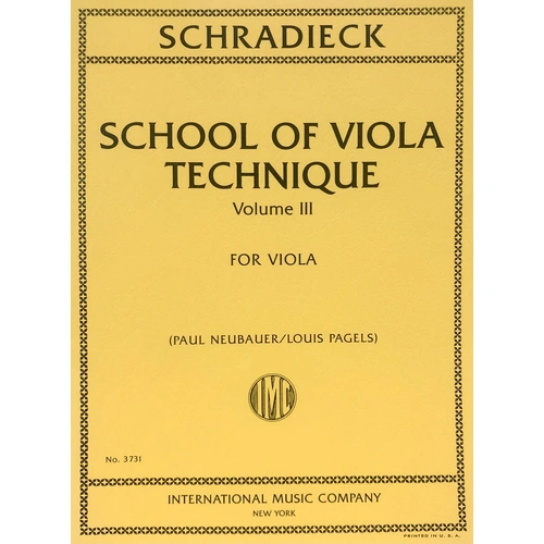 Schradieck - School of Viola Technique Vol 3 for Viola