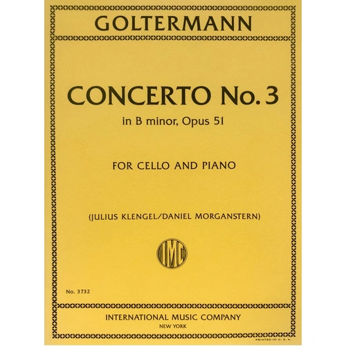 Goltermann Concerto No 3 in B Minor, Op 51 for Cello and Piano, 40 Pages