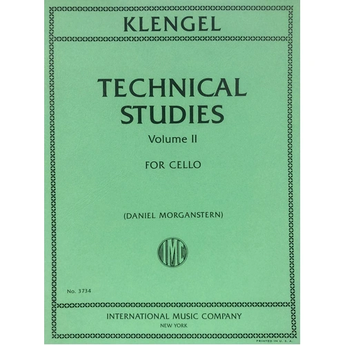 KLENGEL Technical Studies Volume 2 for Cello by Julius Klengel, 59 pages, published by International Music Company