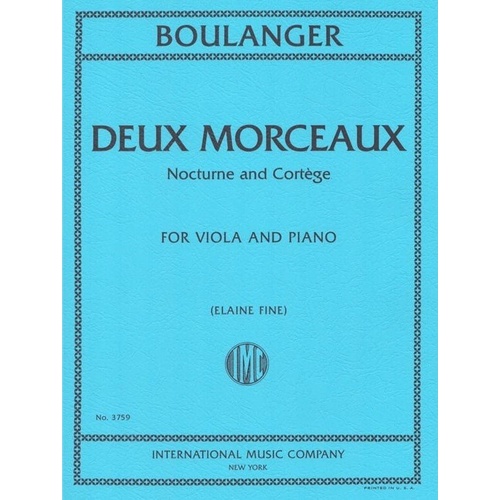 Boulanger - Deux Morceaux: Nocturne and Cortege for Viola/Piano
