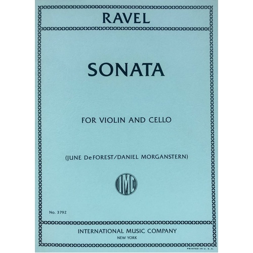 Ravel - Sonata for Violin and Cello, Arranged by DeForest and Morganstern, Score and Part