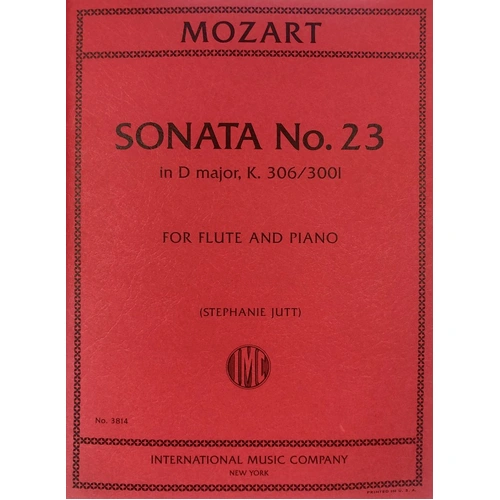 Mozart Sonata No. 23 in D Major K 306 for Flute and Piano, Arranged by Stephanie Jutt