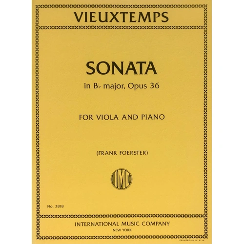 Vieuxtemps Sonata in B Flat Major Op 36 for Viola and Piano