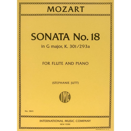 Mozart Sonata No. 18 in G Major K 301 for Flute and Piano, Arranged by Stephanie Jutt