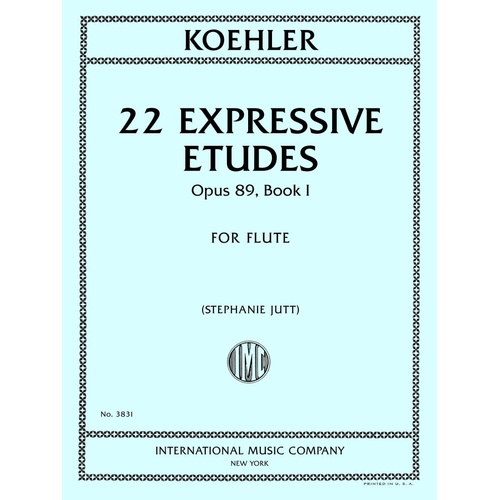 Koehler 22 Expressive Etudes Op. 89 Book 1 for Flute