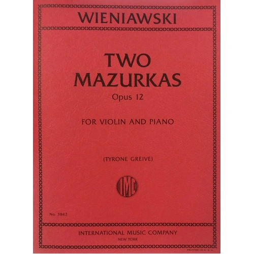 Wieniawski - 2 Mazurkas Op. 12 for Violin and Piano