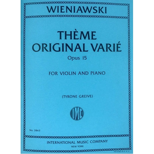 Wieniawski - Theme Original Varie Op. 15 for Violin/Piano