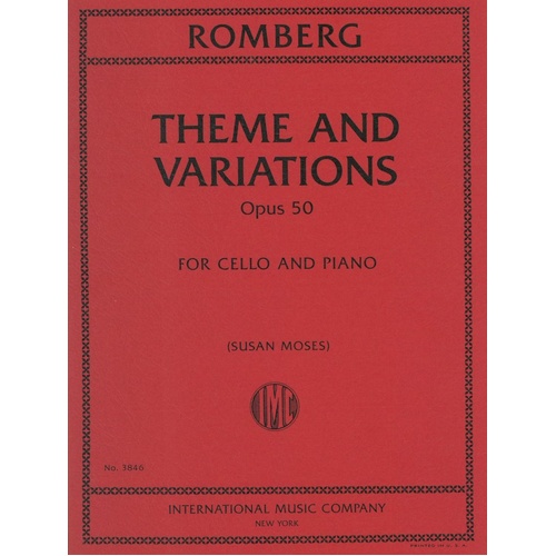 Romberg Theme and Variations Op. 50 for Cello and Piano, International Music Company