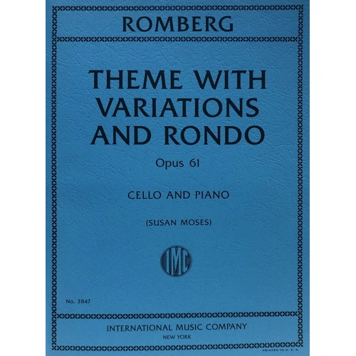 Romberg - Theme with Variations & Rondo Op. 61 for Cello/Piano, 24 Pages
