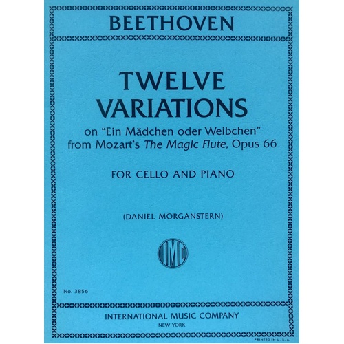 12 Variations on "Ein Madchen oder Weibchen" Op. 66 for Cello by Beethoven