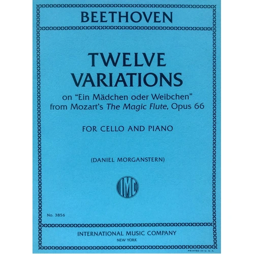 12 Variations on "Ein Madchen oder Weibchen" Op. 66 for Cello by Beethoven