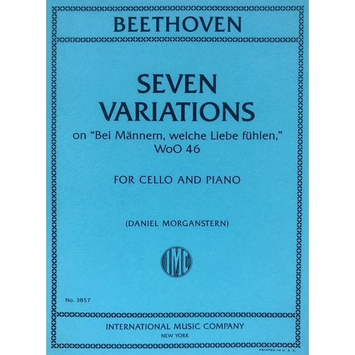 7 Variations on Bei Mannern WoO 46 for Cello by Ludwig van Beethoven, Arranged by Daniel Morganstern