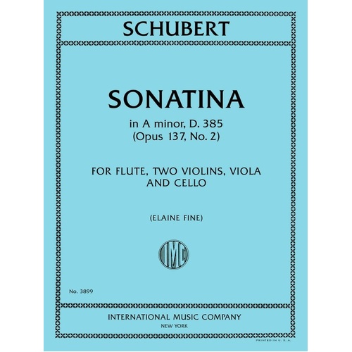 Schubert - Sonatina in A Minor D 385 for Flute and String Quartet Parts