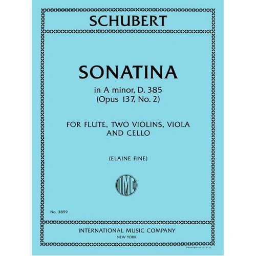 Schubert - Sonatina in A Minor D 385 for Flute and String Quartet Parts Only
