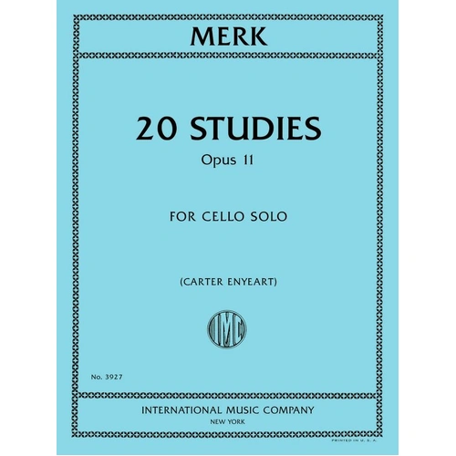 Merk 20 Studies Op. 11 for Cello by Joseph Merk - International Music Company