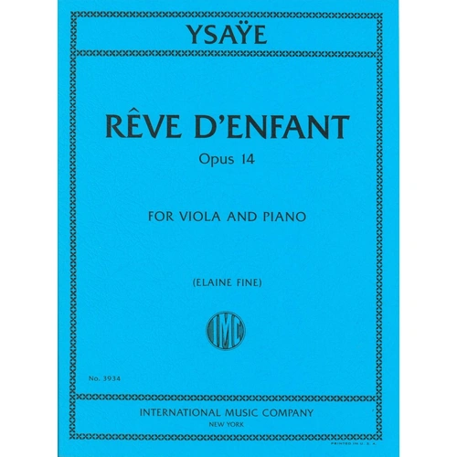 Ysaye Reve d'Enfant Op. 14 for Viola/Piano