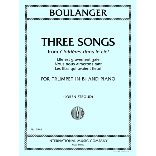 Boulanger - Three Songs from Clairieres dans le Ciel for Trumpet and Piano