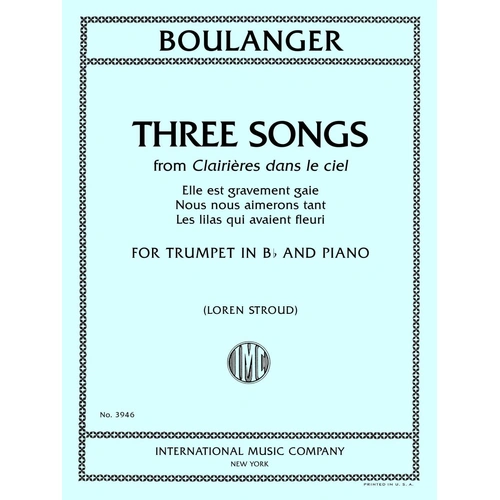 Boulanger - Three Songs from Clairières dans le Ciel for Trumpet and Piano
