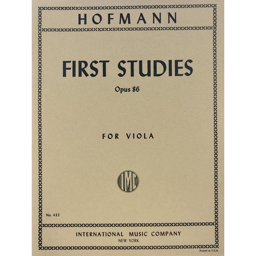 Hofmann First Studies Op. 86 for Viola in 1st Position