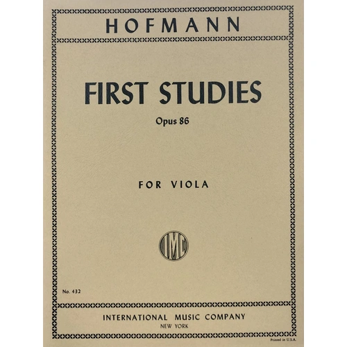 Hofmann First Studies Op. 86 for Viola in the 1st Position
