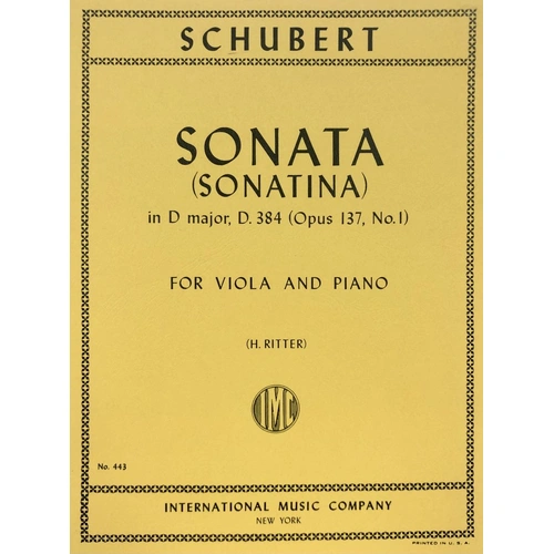 Schubert - Sonatina Op. 137 No. 1 in D for Violin, Viola, and Piano