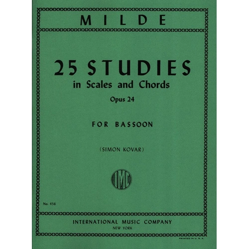 KOVAR - 25 Studies in Scales & Chords Op. 24 for Bassoon by Ludwig Milde