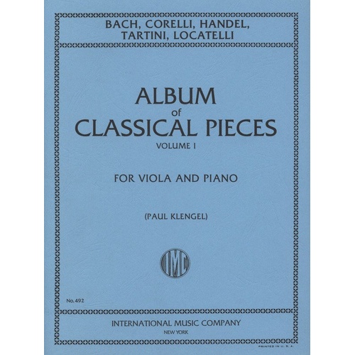 Album of 24 Classical Pieces Vol 1 for Viola and Piano by Paul Klengel