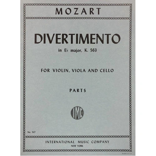Divertimento in Eb Major, K. 563 - String Trio by Mozart for Violin, Cello, Viola
