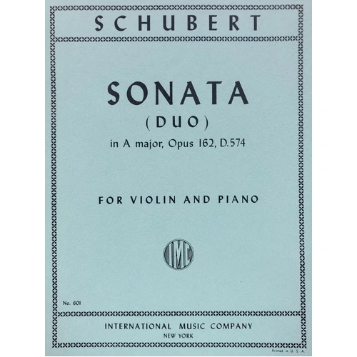 Schubert Sonata Op 162 D574 for Violin and Piano