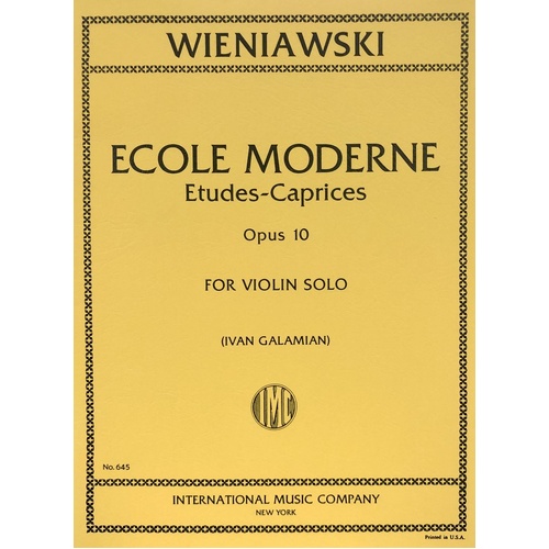 Wieniawski - Ecole Moderne Op. 10 Etudes Caprices for Violin Solo
