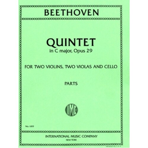 Beethoven - Quintet C Major Op 26 2Violin/2Vla/Vlc (Set Of Parts) Book