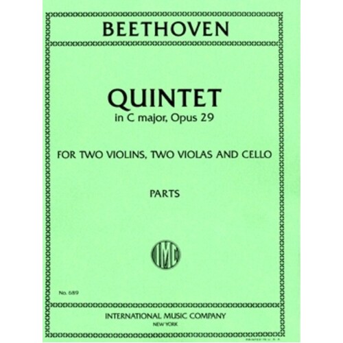 Beethoven - Quintet C Major Op 26 2Violin/2Vla/Vlc (Set Of Parts) Book