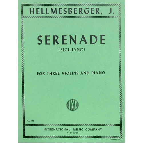 Serenade for 3: Piano and Violin Quartet by Joseph Hellmesberger, International Music Company, 1 Page