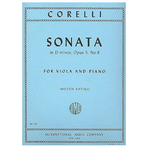 Corelli - Sonata in D Minor, Op. 5 No. 8 for Viola/Piano Arranged by Milton Katims
