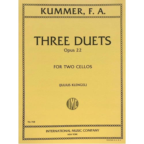KUMMER - 3 Duets Op. 22 for Two Cellos