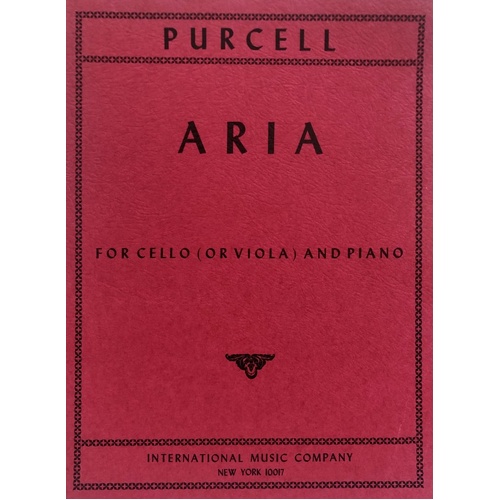 Aria 'What Shall I Do' for Viola by Henry Purcell, Arranged by Milton Katims, International Music Company, 1 Page